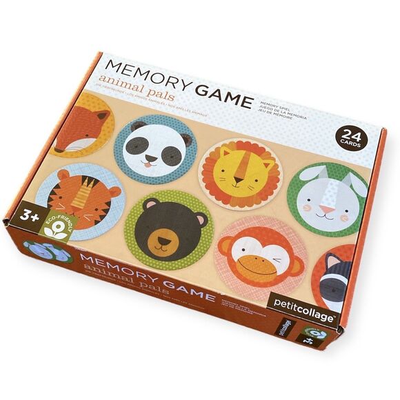 PETIT COLLAGE Memory Game Matching Puzzle Learning Animal Pals Gift Kids Toddler - Picture 2 of 7
